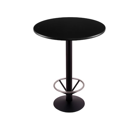 Holland Bar Stool Co 42" 214 Black Table, 30" dia. Top, Foot Ring 214-1642BW30RFTRG
